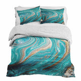 Therapy Blanket Bedding Set Marble Turquoise