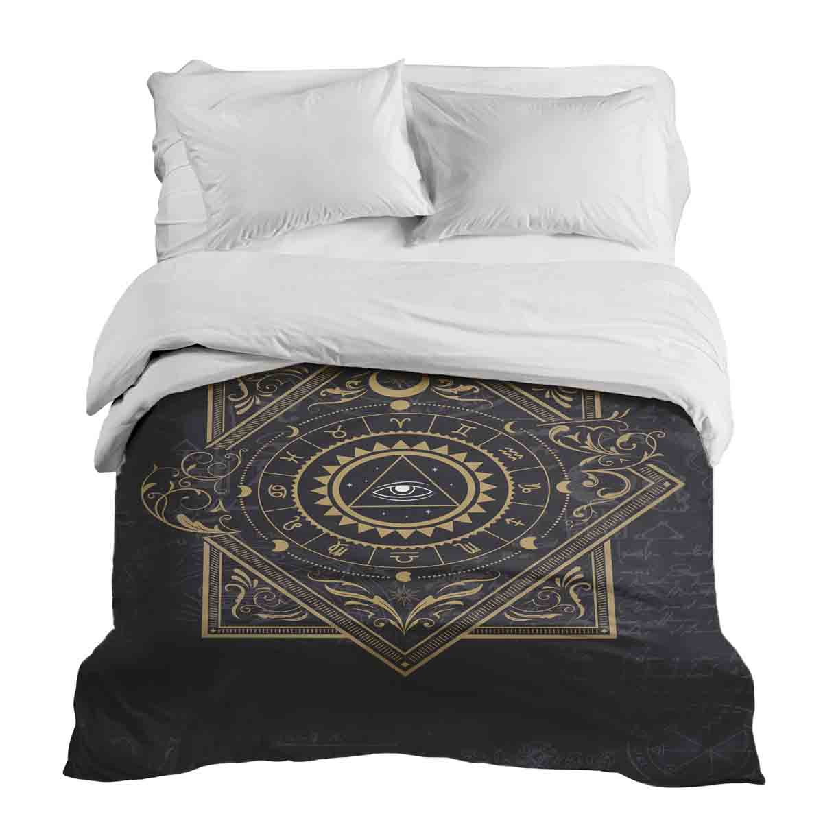 Original therapy blanket - cotton cover black mystic mandala