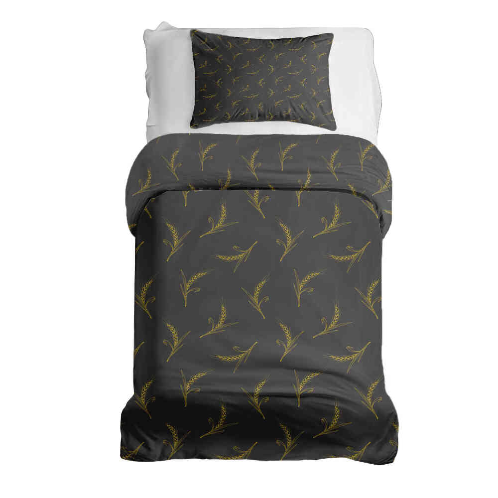 Therapy blankets bedding set gray with wheat