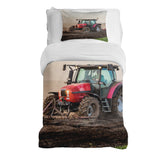 Therapy blanket and bedding set with a large tractor.