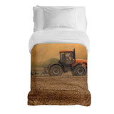 Original therapy blanket - cotton cover tractor with trailer