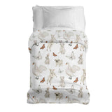 Original therapy blanket - cotton cover white cute animals
