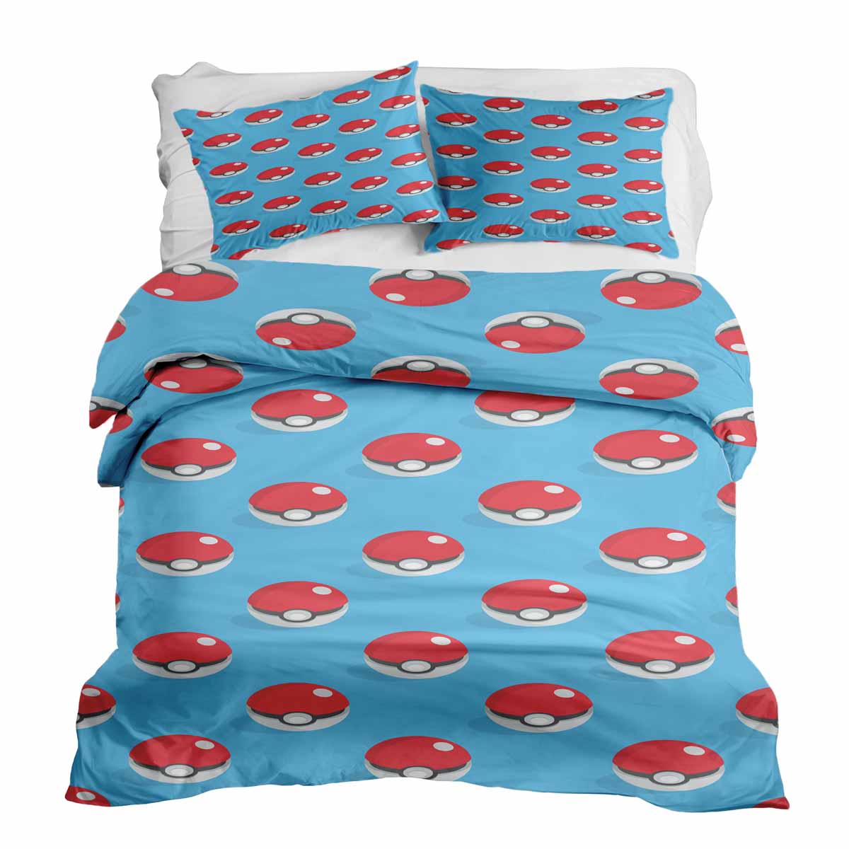 Therapy blankets bedding set light blue with Pokemon