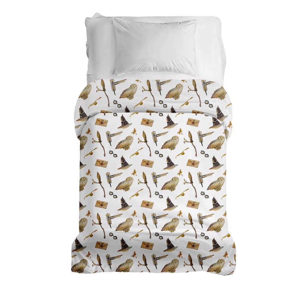 Original therapy blanket - cotton cover white with owls