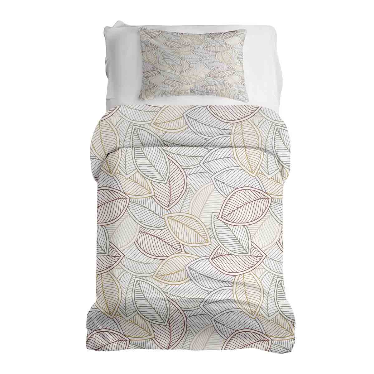 Ensemble de linge de lit avec couvertures thérapeutiques feuilles de palmier colorées