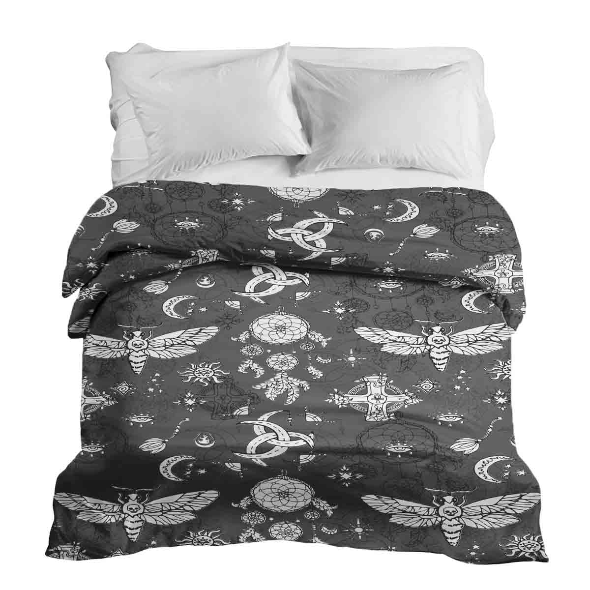 Original therapy blanket - cotton cover black creepy dragonfly