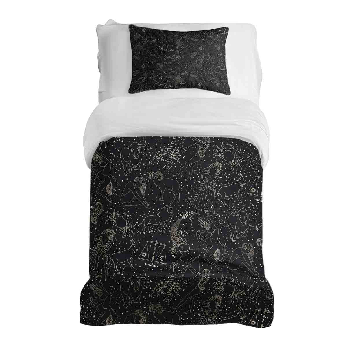 Couverture thérapeutique Ensemble de literie noir Horoscope