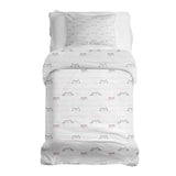 Therapy blanket and bedding set, white with small cats.