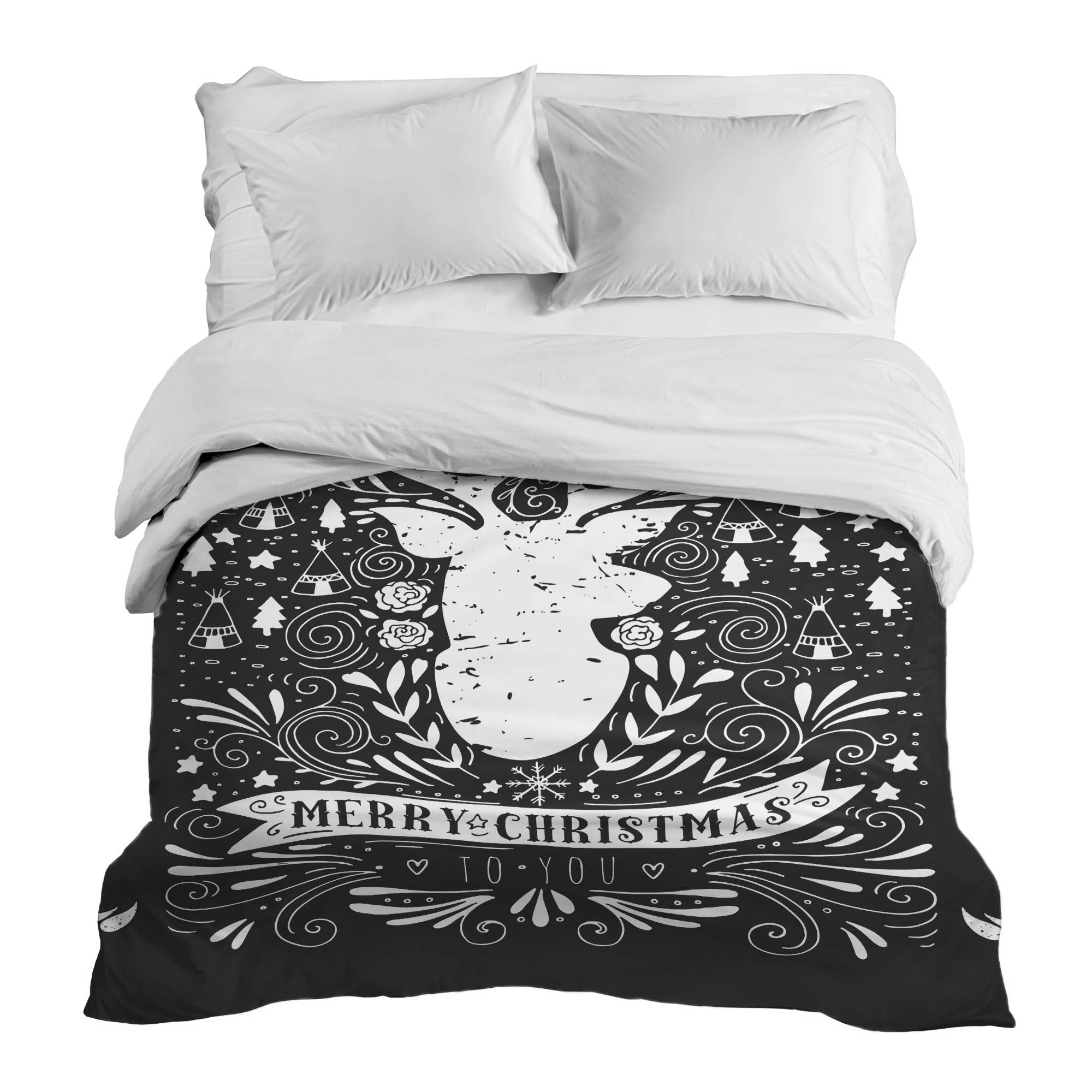 Original therapy blanket - cotton cover black Merry Christmas