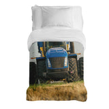 Original therapy blanket - cotton cover tractor in blue