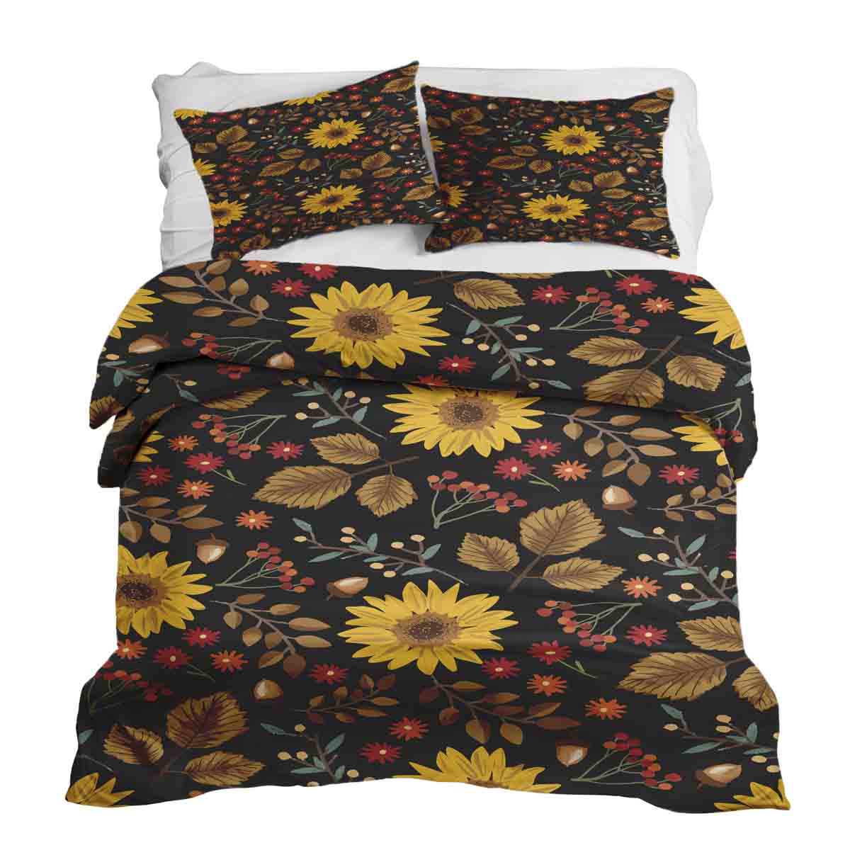Ensemble de literie avec couverture thérapeutique et tournesol