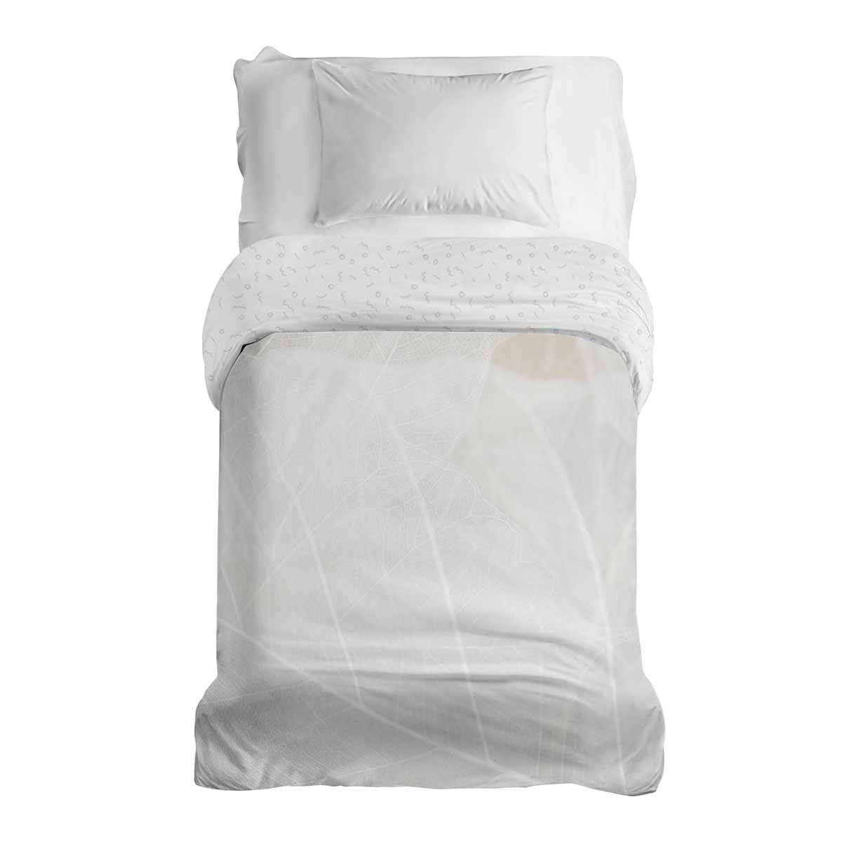 Couverture thérapeutique originale - Housse en coton grise avec motif blanc