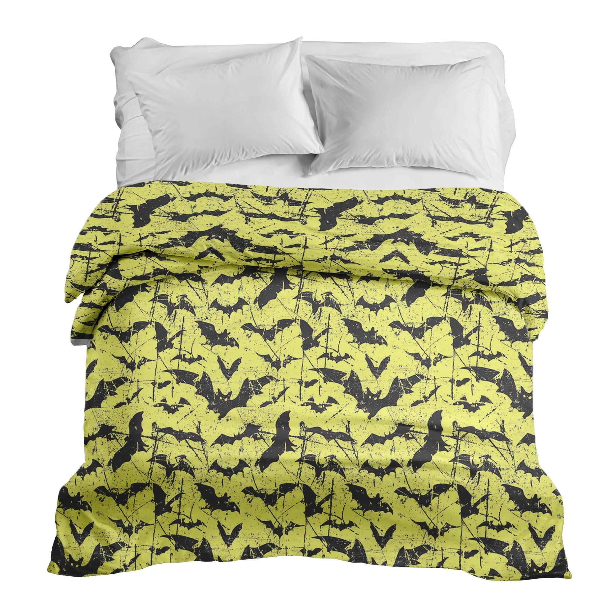 Couverture thérapeutique originale - Housse en coton jaune chauve-souris