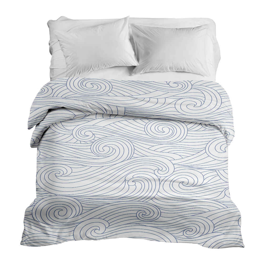 Couverture thérapeutique originale - Housse en coton vagues bleues