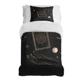 Therapy blanket and bedding set, black with sun, moon and stars.
