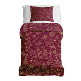 Therapy blankets and bedding set, red with funny Christmas motifs.