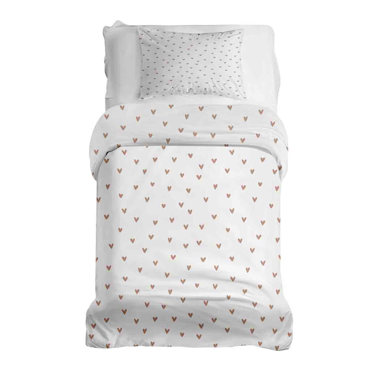 Therapy blankets bedding set white with little hearts