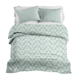 Therapy blanket and bedding set, green with fir trees.