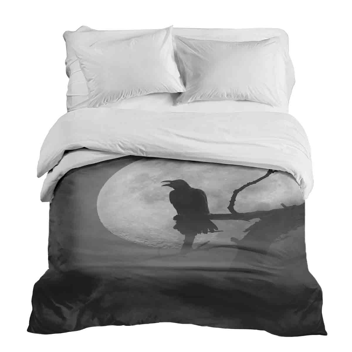 Original therapy blanket - cotton cover raven in moonlight