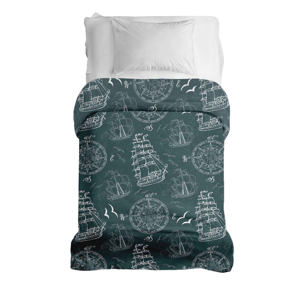 Couverture thérapeutique originale - Housse en coton avec bateaux
