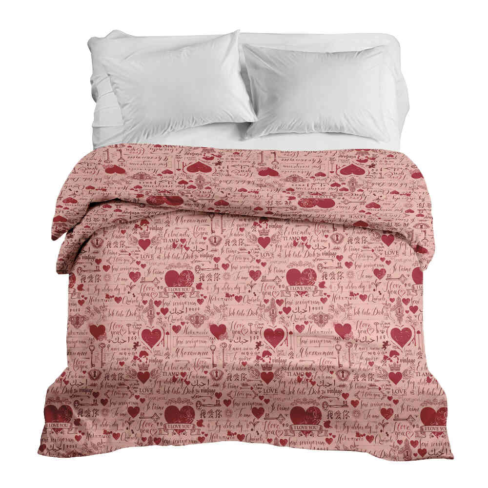 Couverture thérapeutique originale - Housse en coton rose Je t'aime