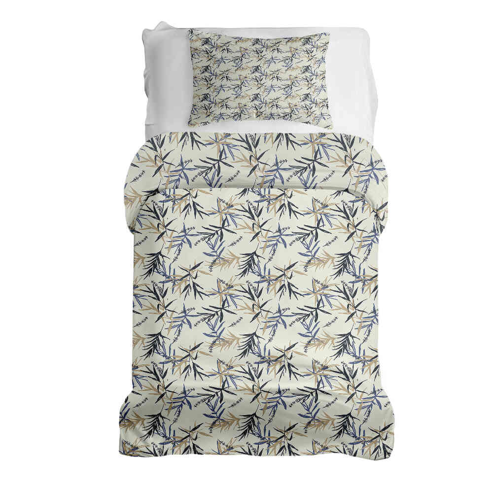 Couette thérapeutique Ensemble de literie Motif feuille Beige