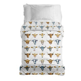 Original therapy blanket - cotton cover white with bull heads