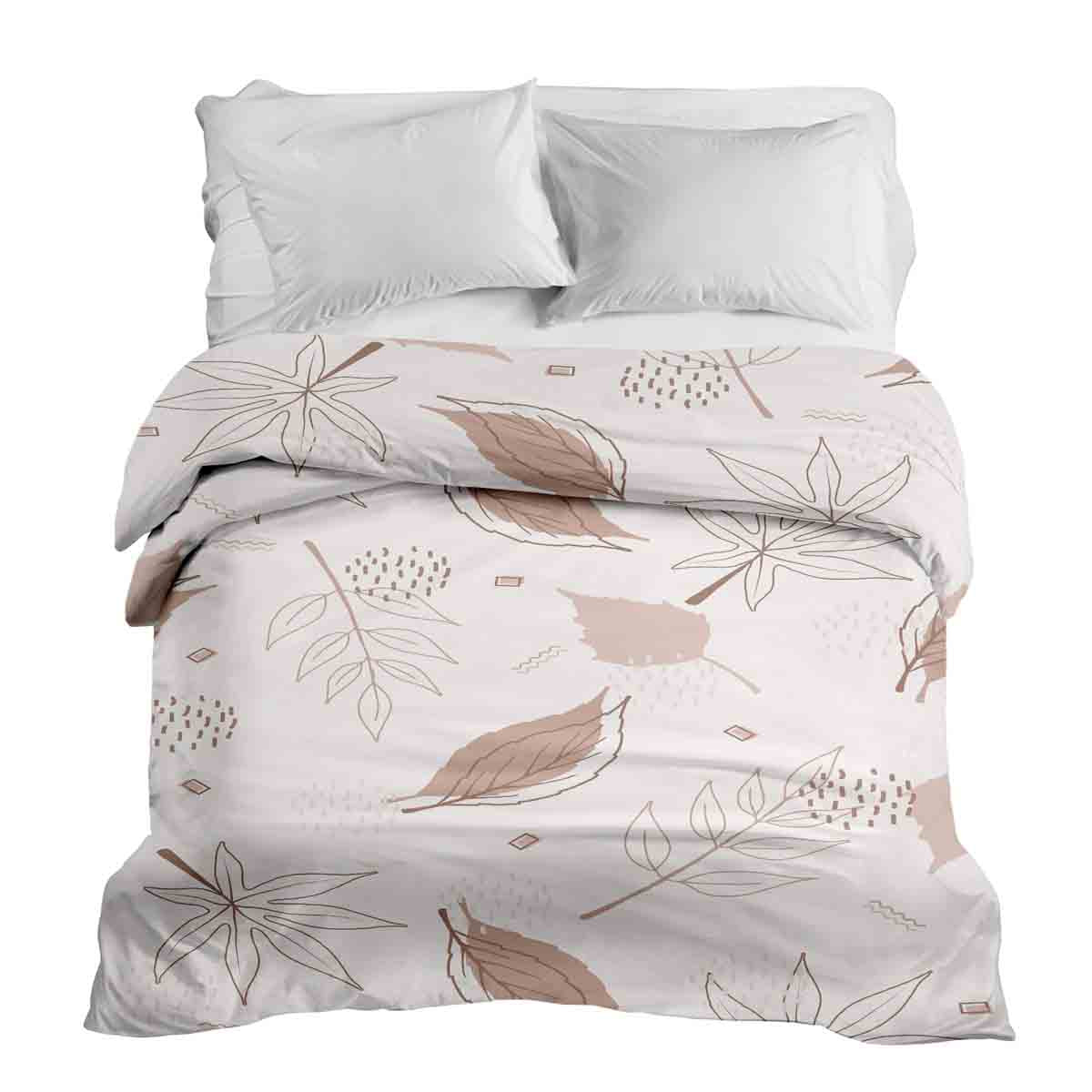 Couverture thérapeutique originale - Housse en coton rose avec feuilles