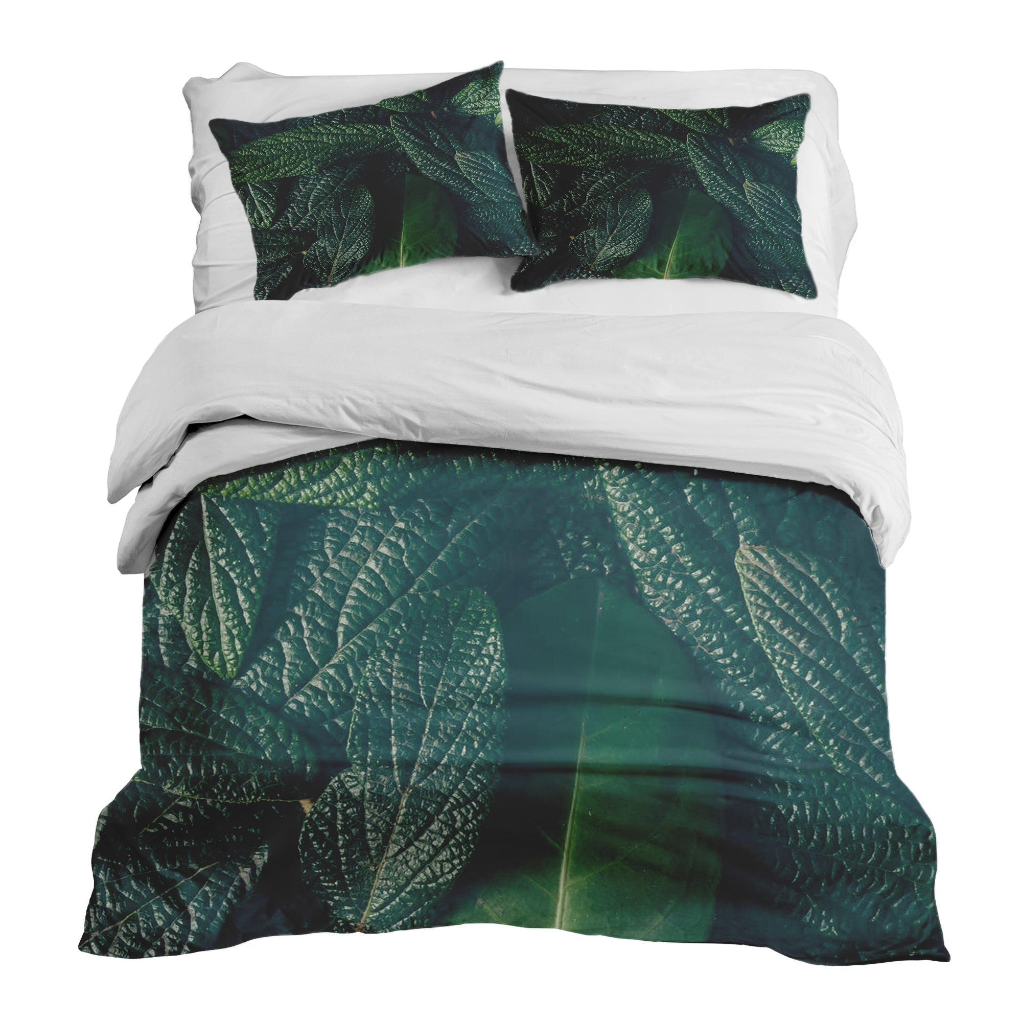 Therapy blankets bedding set green leaves
