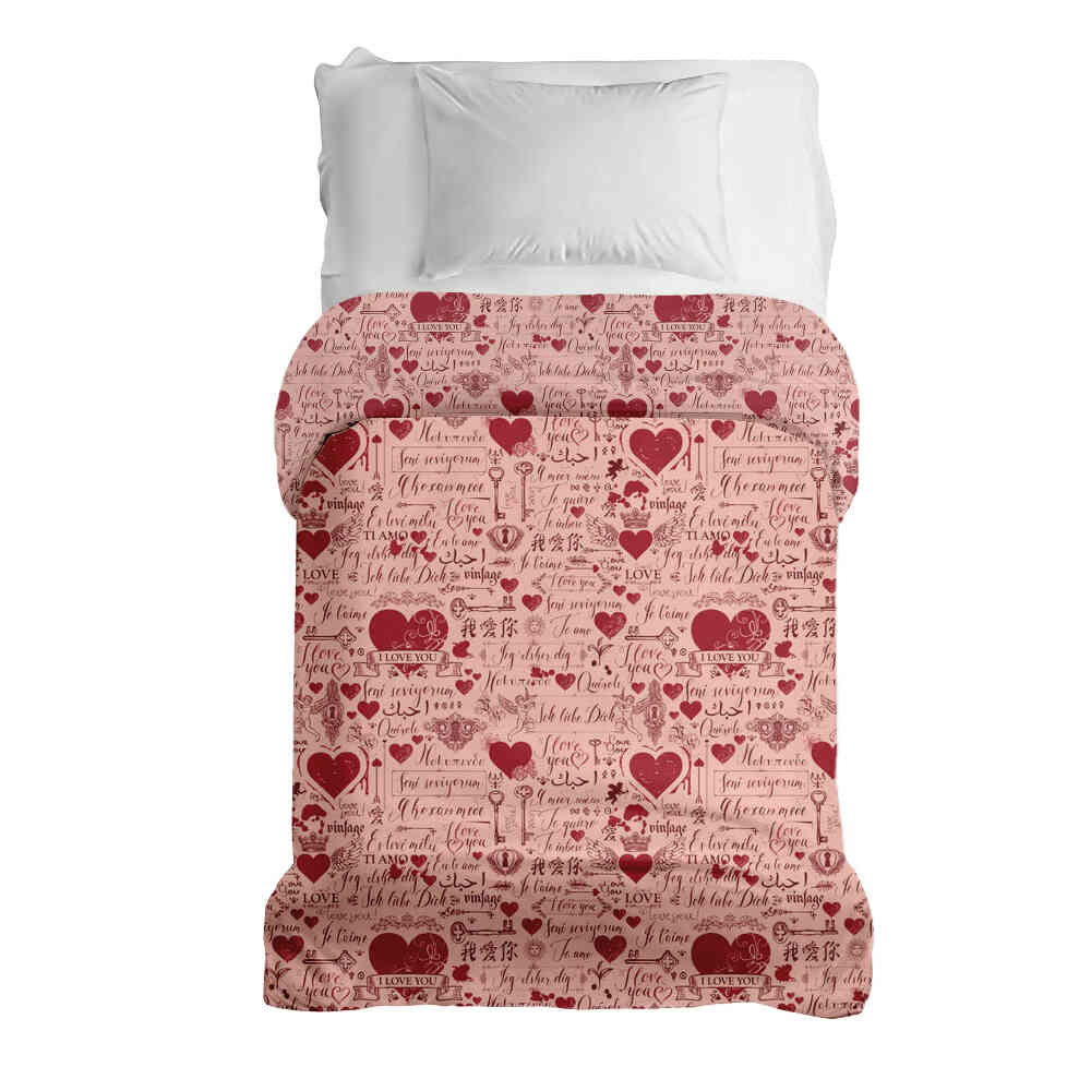 Couverture thérapeutique originale - Housse en coton rose Je t'aime