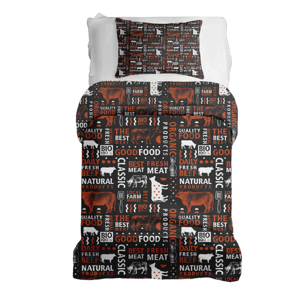 Ensemble de linge de lit et couverture thérapeutique Meat Lover