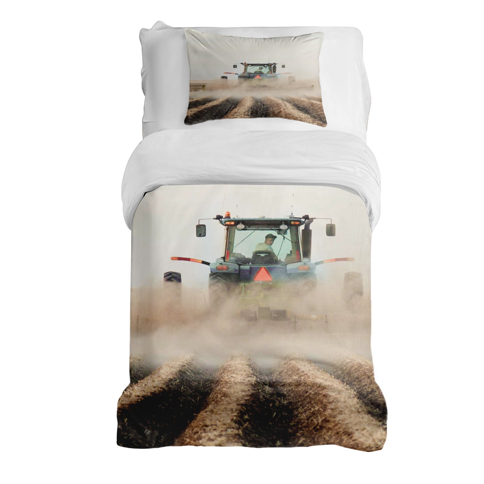 Therapy blankets bedding set tractor in action