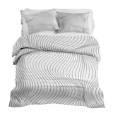 Therapy blanket bedding set, black radio waves.