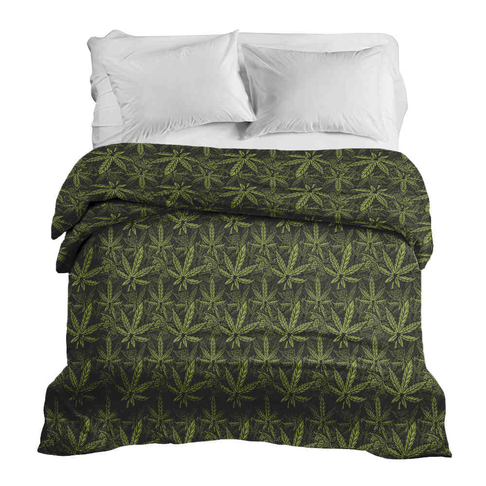 Couverture thérapeutique originale - Housse en coton feuille de chanvre