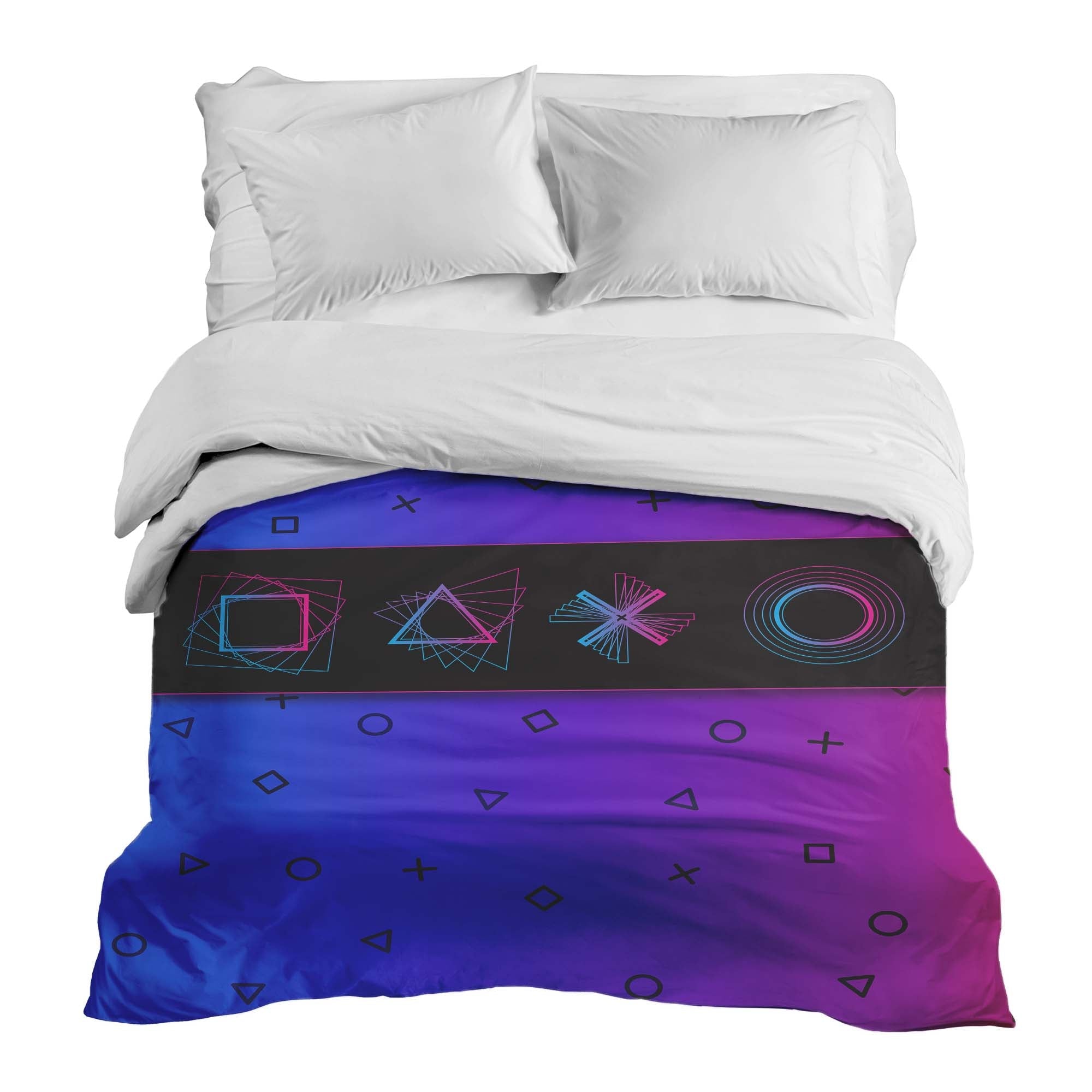 Couverture thérapeutique originale - Housse en coton violet avec formes