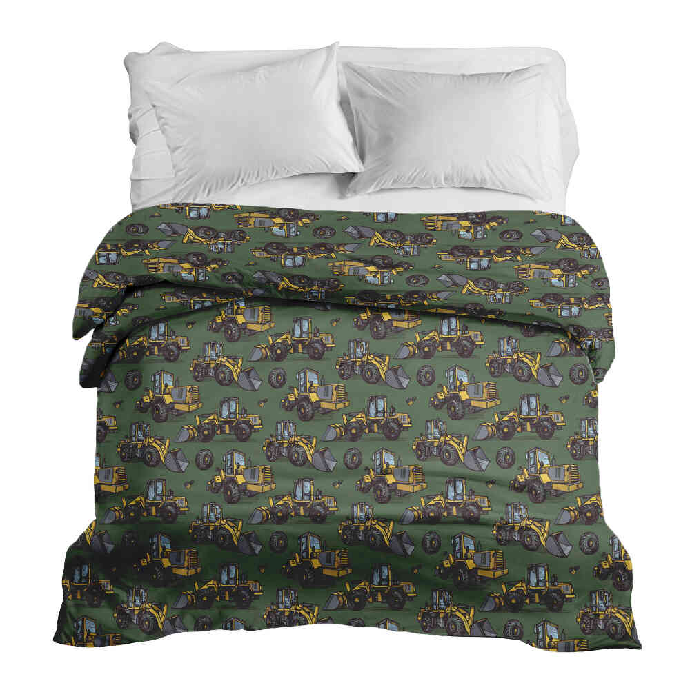 Original therapy blanket - cotton cover green tractor