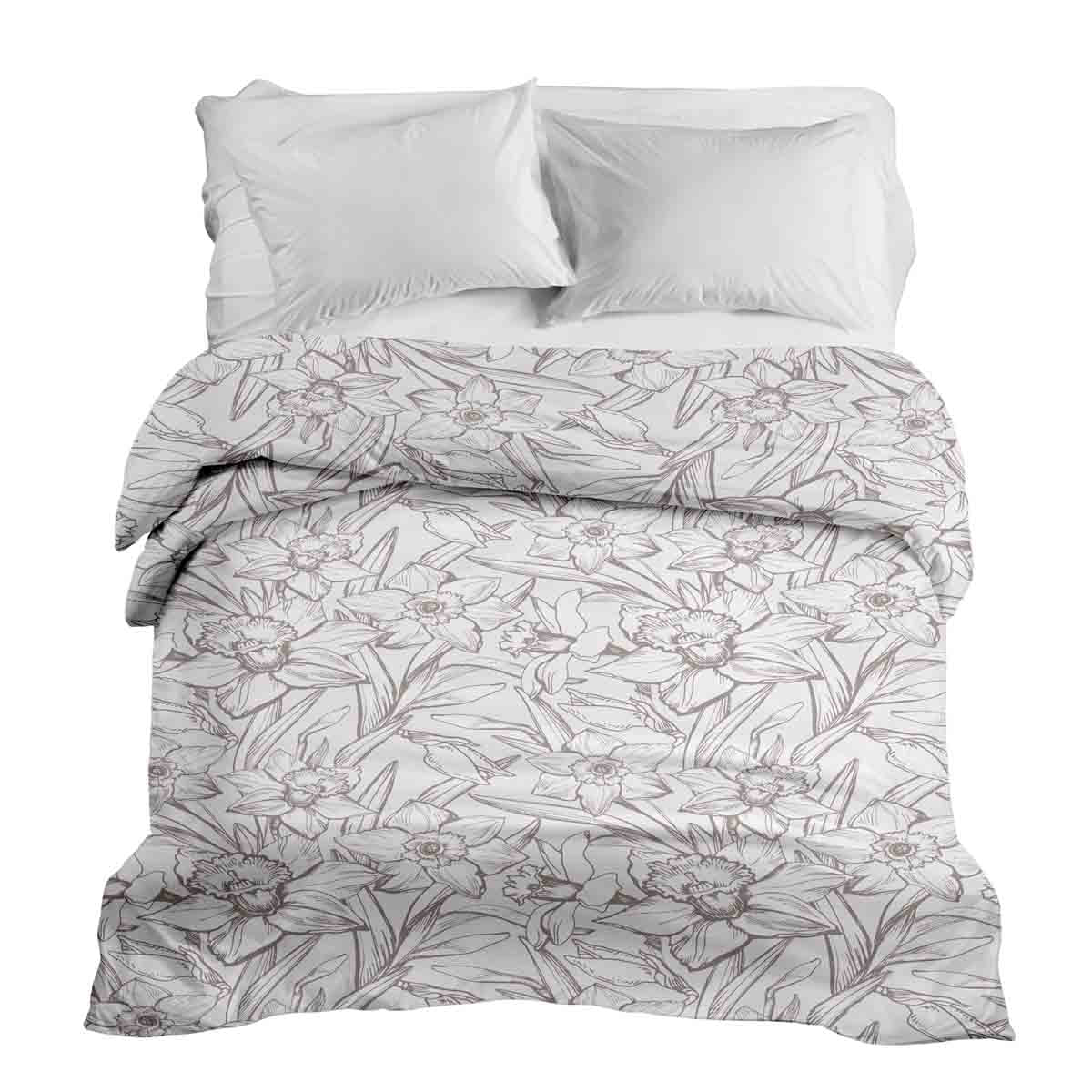 Couverture thérapeutique originale - Housse en coton avec jonquilles