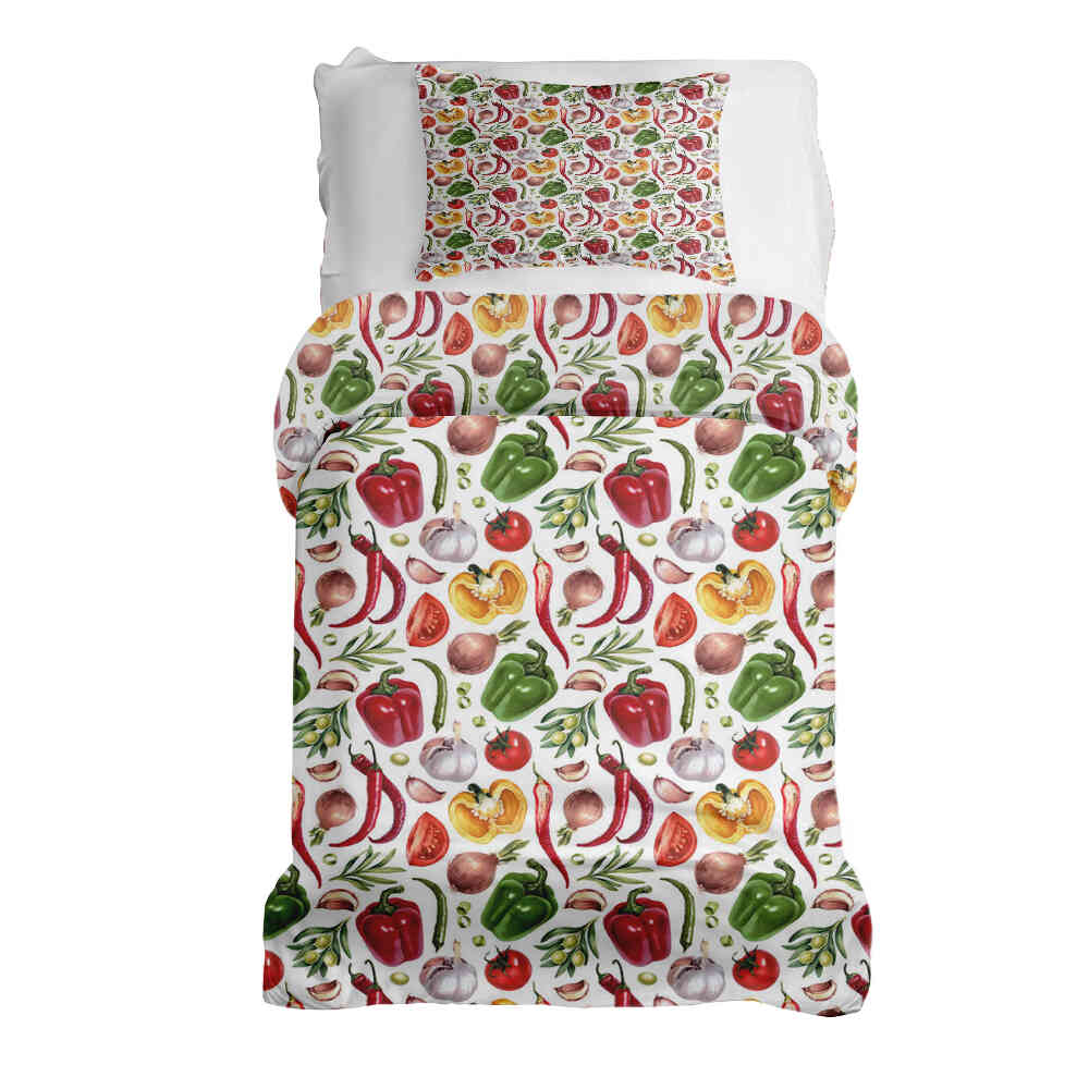 Ensemble de literie avec couverture thérapeutique aux légumes