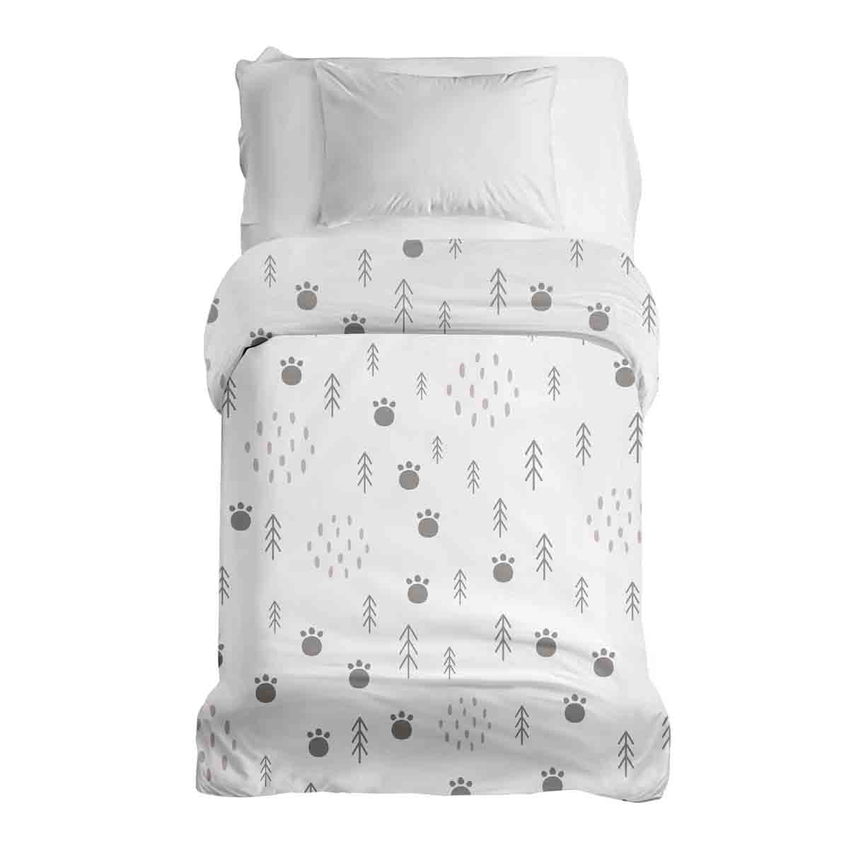 Couverture thérapeutique originale - Housse en coton Empreintes de pattes dans la forêt
