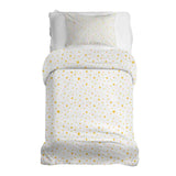 Therapy blanket and bedding set, white with yellow stars.