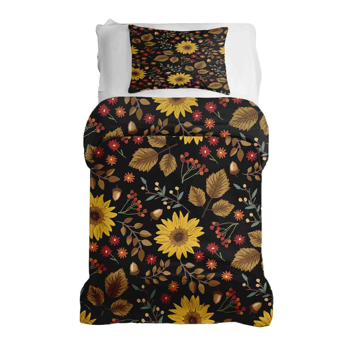 Ensemble de literie avec couverture thérapeutique et tournesol