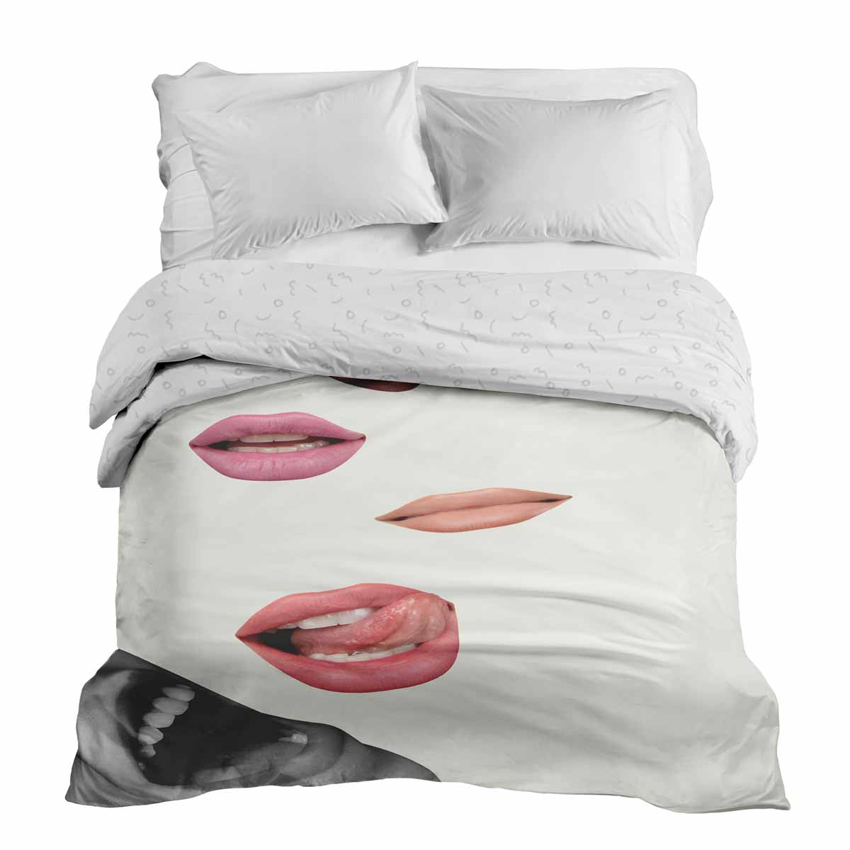 Original therapy blanket - cotton cover white with lips