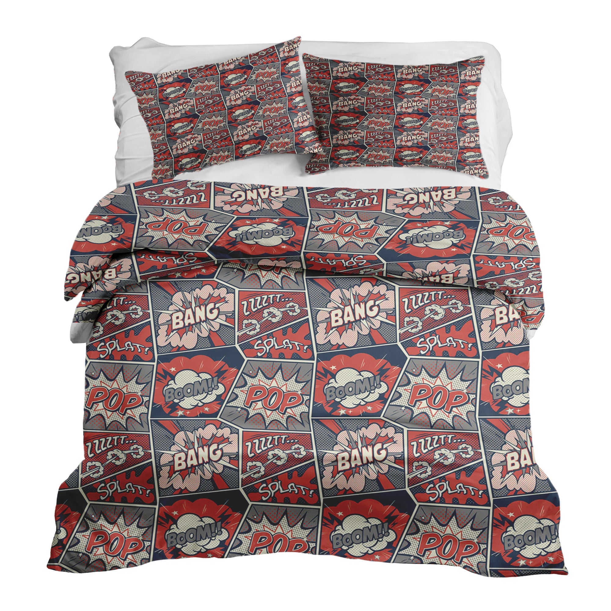 Therapy blankets bedding set red with comic
