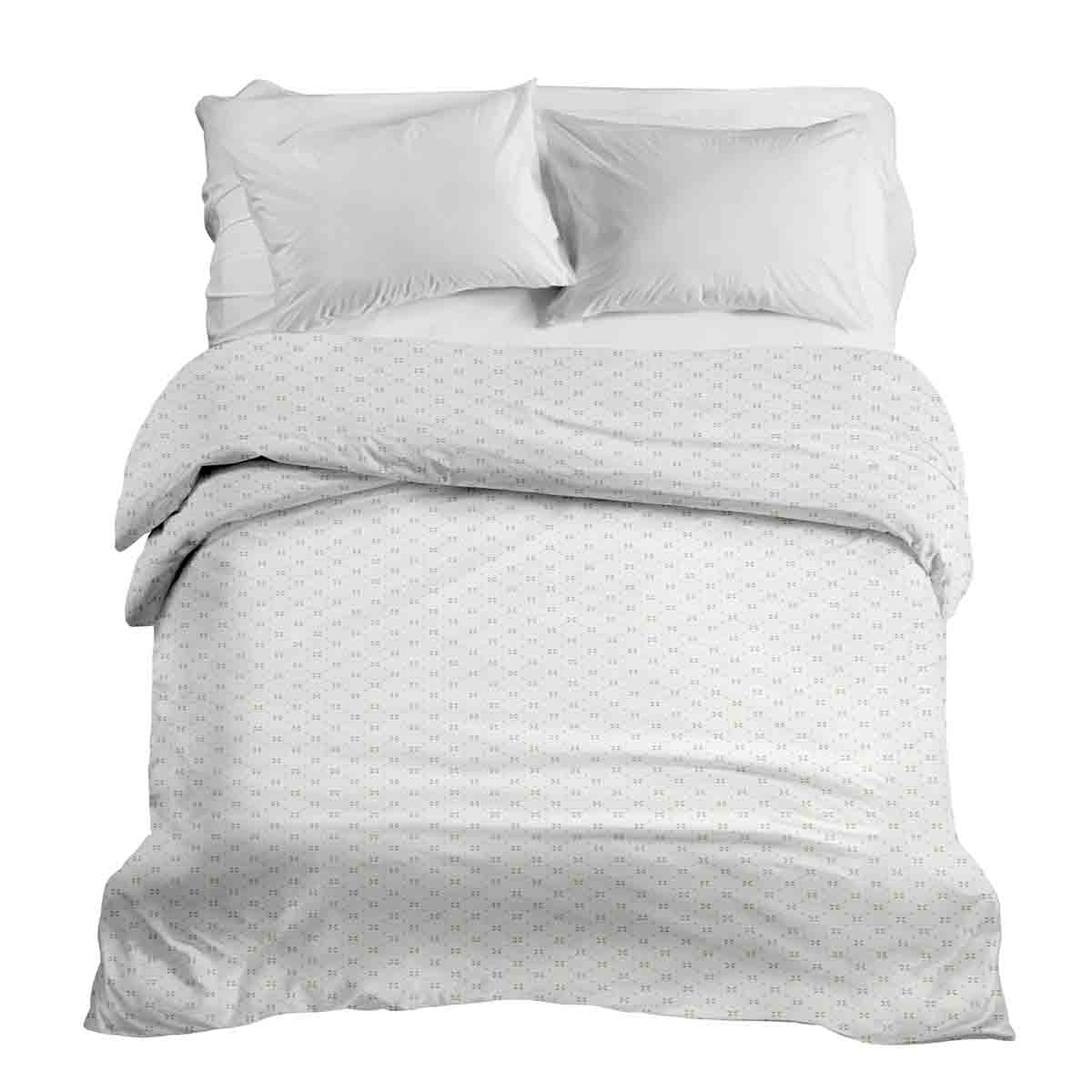 Couverture thérapeutique originale - Housse en coton blanche motif floral