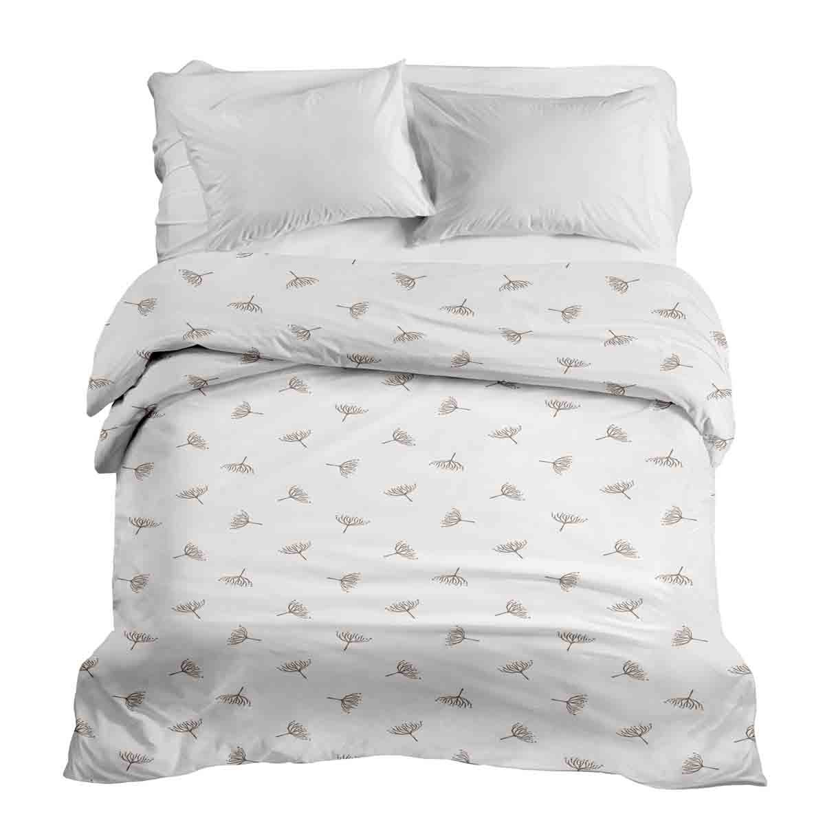 Couverture thérapeutique originale - Housse en coton blanc avec petites branches de gui