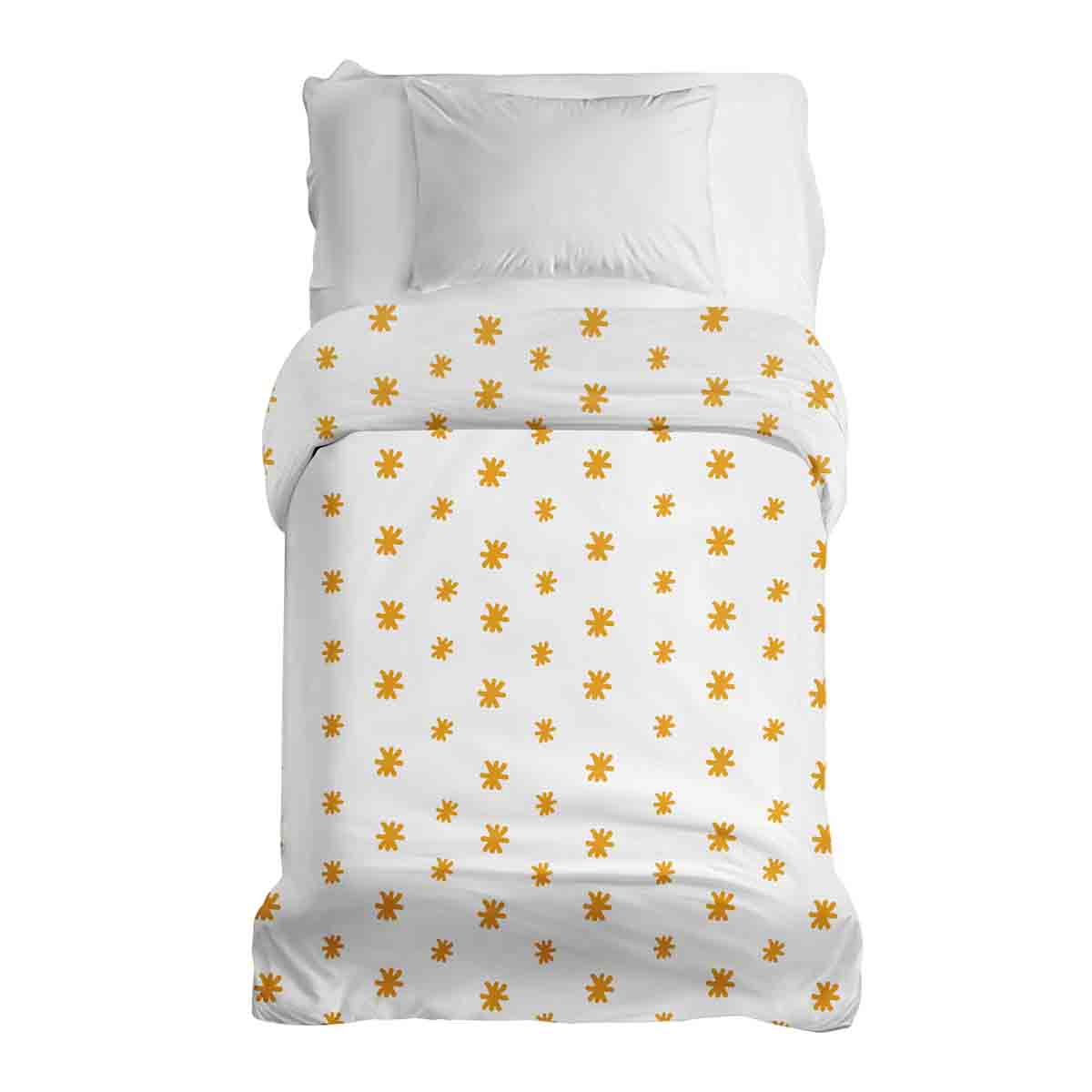 Couverture thérapeutique originale - Housse en coton fleurs jaunes