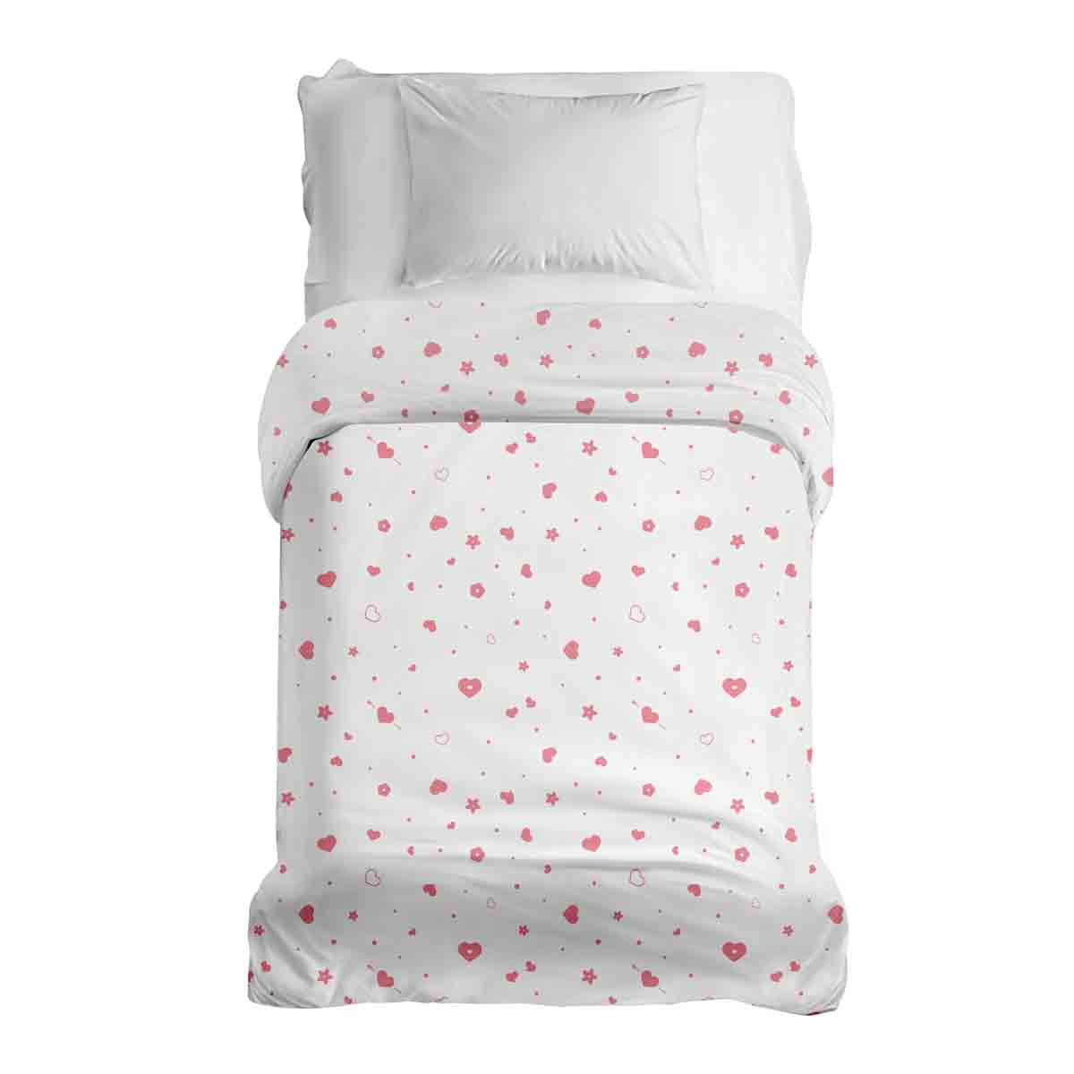 Original therapy blanket - cotton cover pink hearts and flowers