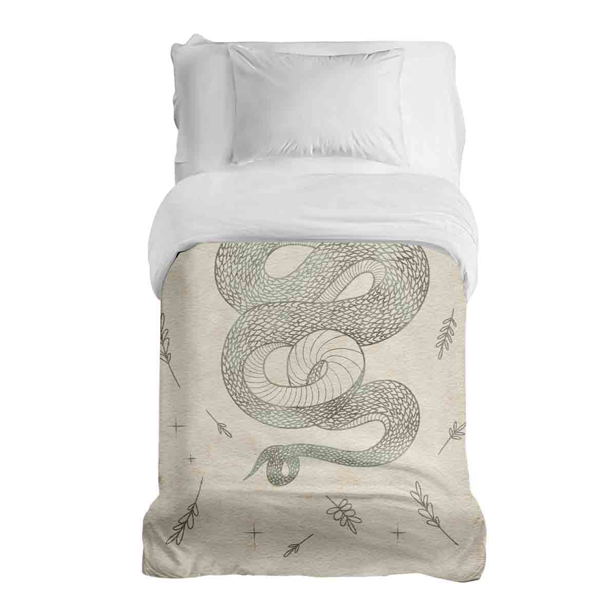 Couverture thérapeutique originale - Housse en coton beige avec serpent