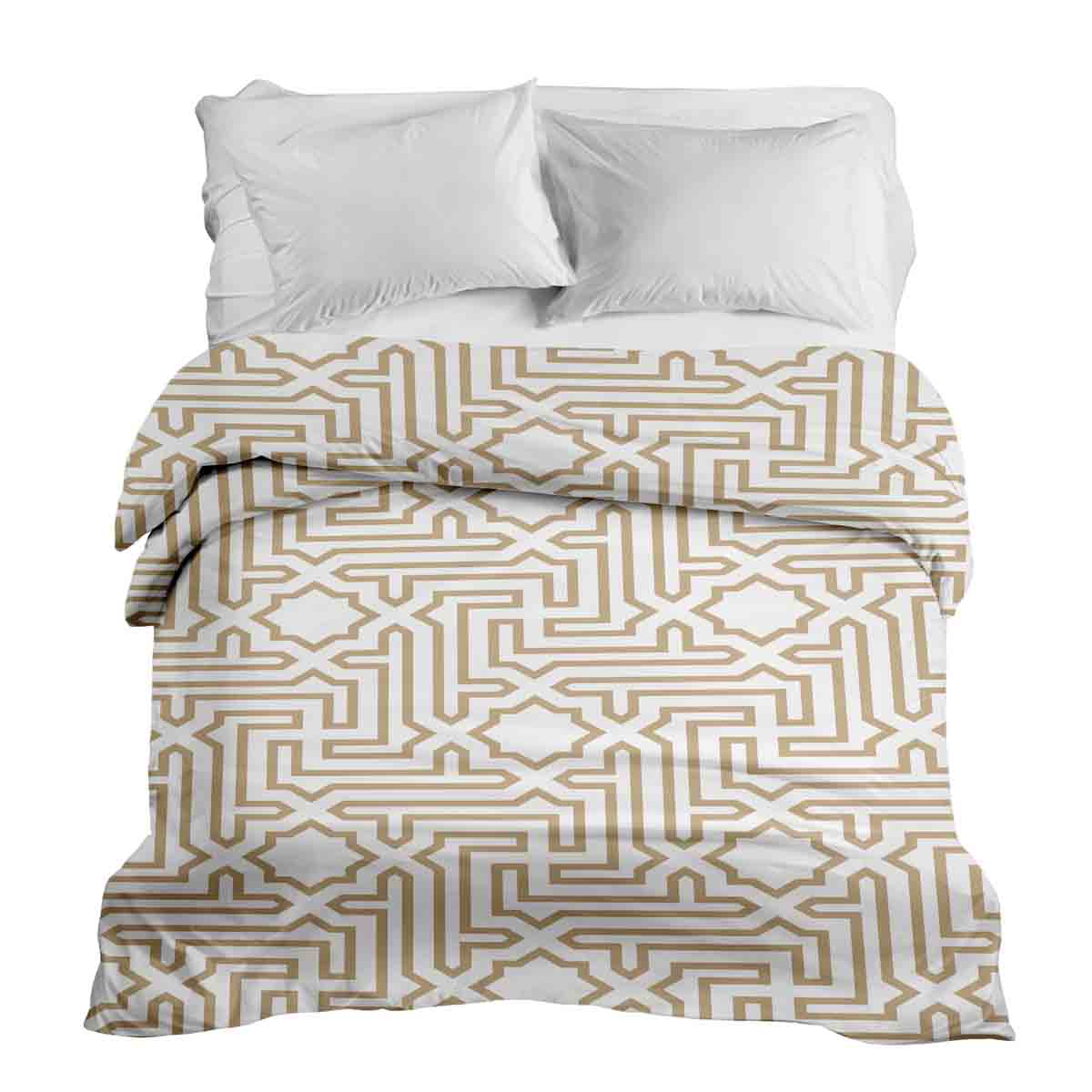 Couverture thérapeutique originale - Housse en coton beige avec formes