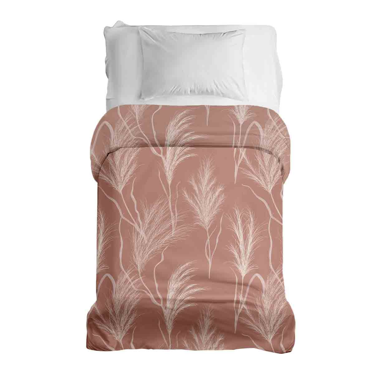 Couverture thérapeutique originale - Housse en coton vieux rose avec herbe de la pampa